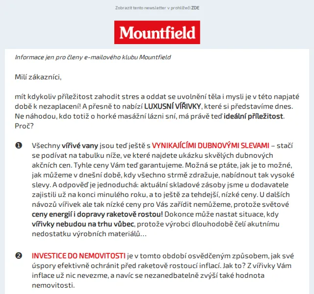 Mountfield: Luxusní vířivky s garancí dubnových slev – červen 2026 | Nuslet.cz