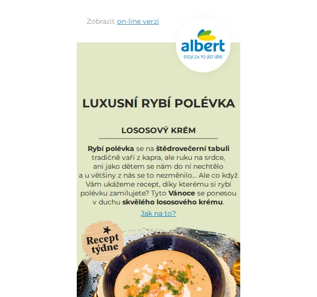 Albert: Lososový krém na Štědrý den – červen 2026 | Nuslet.cz
