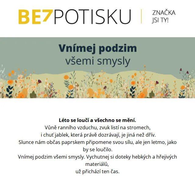 BezPotisku: Podzimní kolekce mikin a doplňků – červenec 2026 | Nuslet.cz