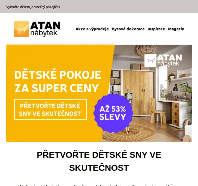 ATAN nábytek: Slevy na dětský nábytek – červenec 2026 | Nuslet.cz