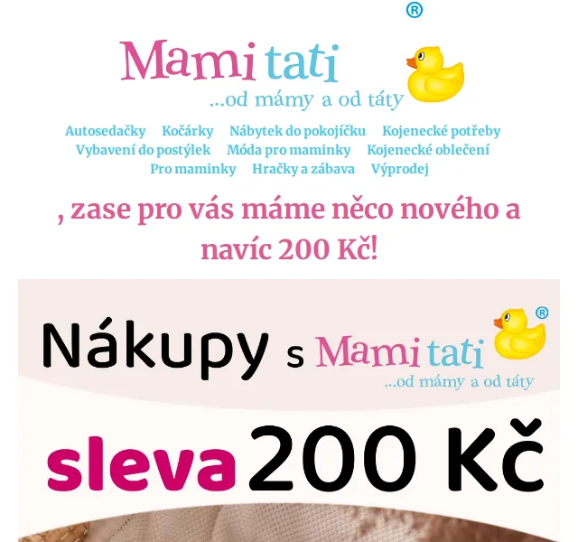 Mamitati.cz: Slevy až 50 % na oblečení a výbavičku – červenec 2026 | Nuslet.cz
