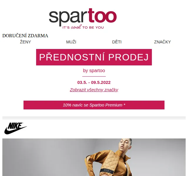 Spartoo: sleva až 50 % na Nike, Hispanitas a Quiksilver – červen 2026 | Nuslet.cz
