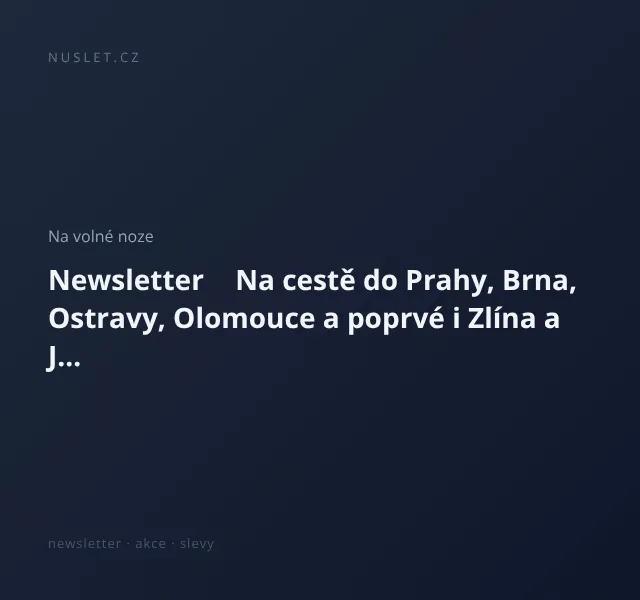 Na volné noze: Newsletter s nabídkami – duben 2026 | Nuslet.cz