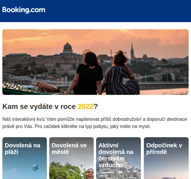 Booking.com: Dovolená podle kvízu – červenec 2026 | Nuslet.cz