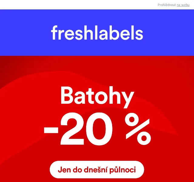 Freshlabels: 20% na batohy – prosinec 2024 | Nuslet.cz