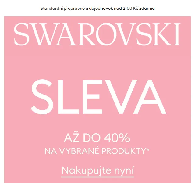 Swarovski: Slevy až 40 % na vybrané favority – červen 2023 | Nuslet.cz