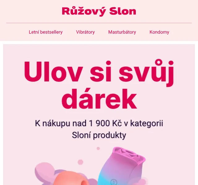 Růžový Slon: Dárek zdarma k objednávce – srpen 2026