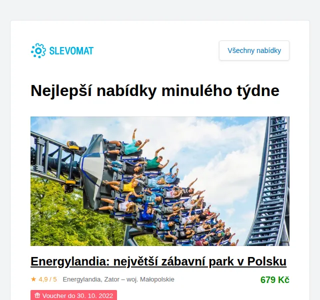 Slevomat: Energylandia od 679 Kč – červen 2026 | Nuslet.cz