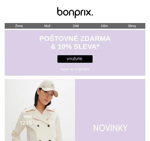 bonprix: Poštovné zdarma & 10% sleva na módu – červenec 2026 | Nuslet.cz