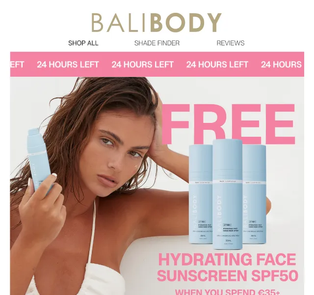 Bali Body: Hydrating Face Sunscreen SPF50 ZDARMA – červenec 2026 | Nuslet.cz