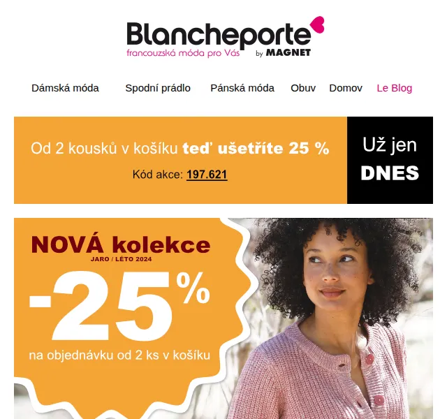 Blancheporte: 25% sleva na jarní novinky – červenec 2026 | Nuslet.cz