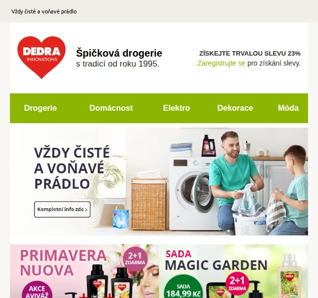 Novinky DEDRA INNOVATIONS: trvalá sleva 23 % na drogerii – červen 2026 | Nuslet.cz