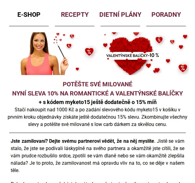 MyKETO: Valentýnské balíčky s extra slevou 10+15 % – červen 2026 | Nuslet.cz