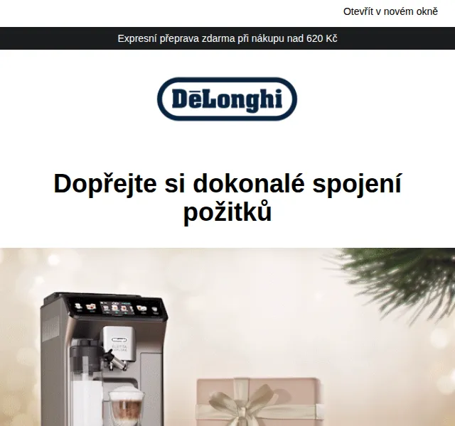 De'Longhi: Dárek Delight Box k nákupu kávovaru – červenec 2026 | Nuslet.cz