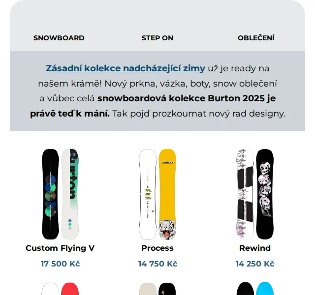 SNOWBOARD ZEZULA: Burton 2025 – nová kolekce | červenec 2026 | Nuslet.cz