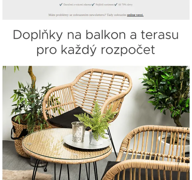 Beliani.cz: Doplňky na balkon a terasu – červen 2026 | Nuslet.cz