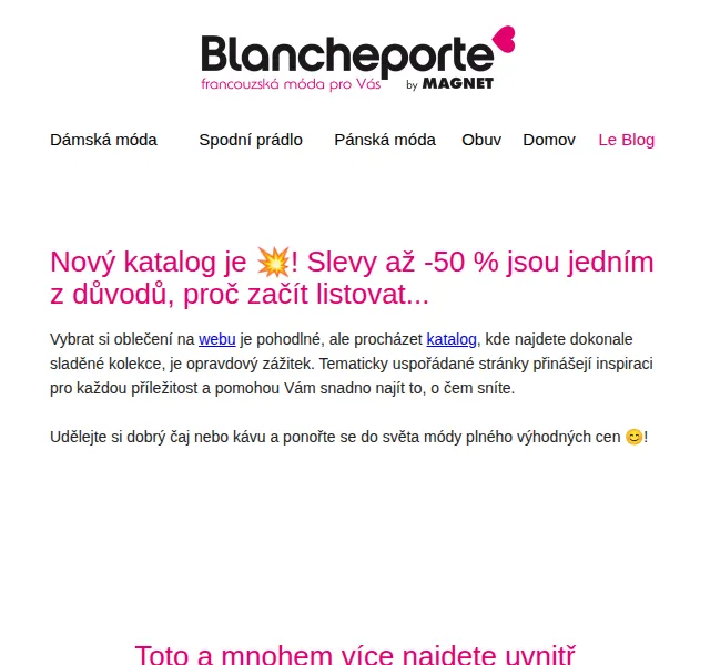 Blancheporte: Slevy až 50 % na celý eKatalog – červenec 2026 | Nuslet.cz