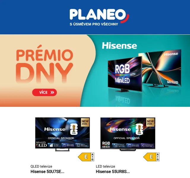 Planeo: Hisense TV se slevovým kódem – říjen 2026