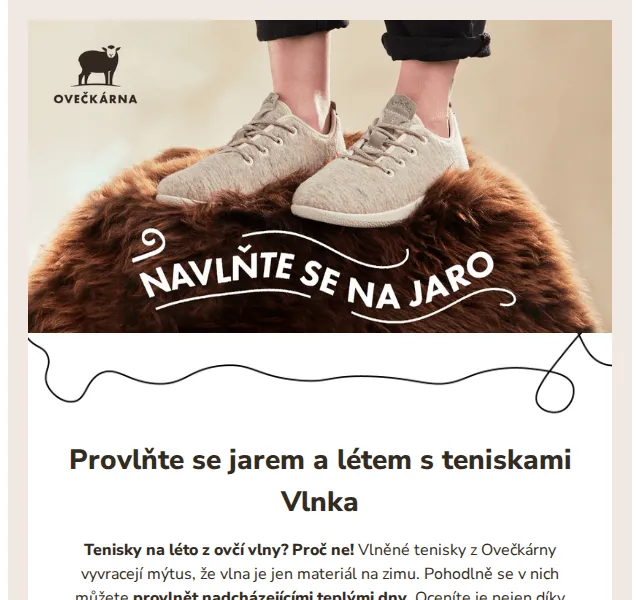 Ovečkárna: Vlněné tenisky Vlnka od 1 299 Kč – červenec 2026 | Nuslet.cz