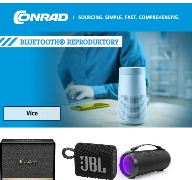 Conrad Electronic: Bluetooth reproduktory a sportovní kamery – červen 2026 | Nuslet.cz