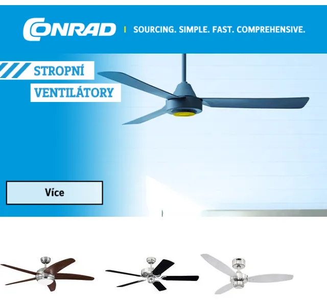 Conrad Electronic: Stropní ventilátory a zahradní osvětlení – červen 2026 | Nuslet.cz