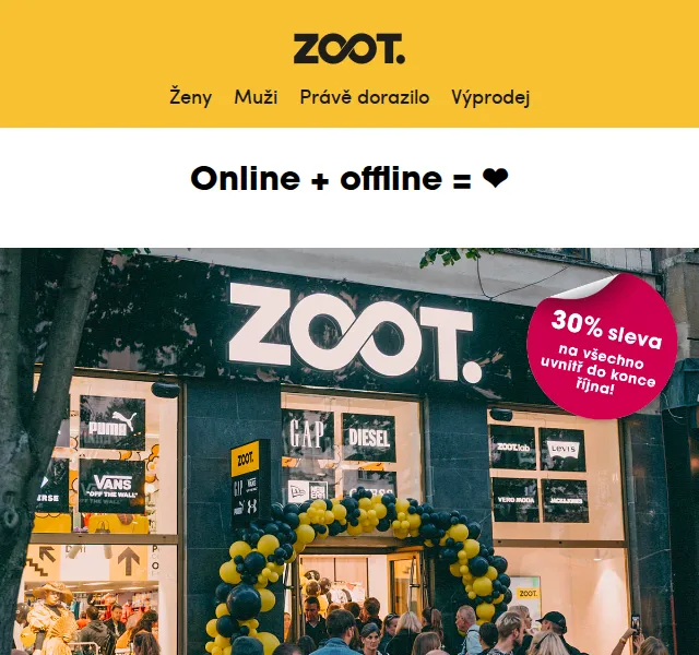 ZOOT: Otevření Flagship Store Praha + 30% sleva – červen 2026 | Nuslet.cz
