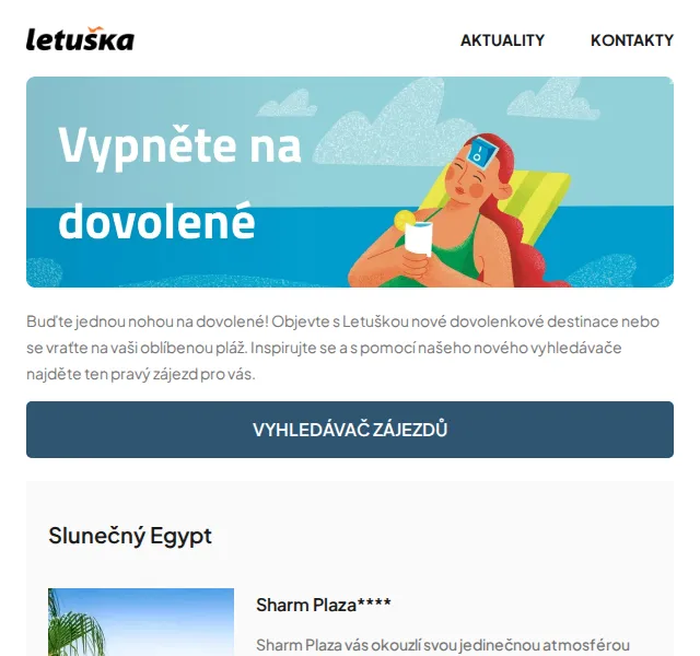 Letuška.cz: Zájezdy Egypt, Kypr, Thajsko od 14 161 Kč – červenec 2026 | Nuslet.cz