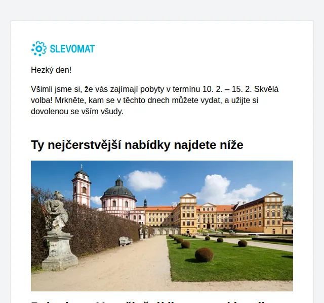 Slevomat: Pobyty a wellness od 990 Kč – červenec 2026 | Nuslet.cz