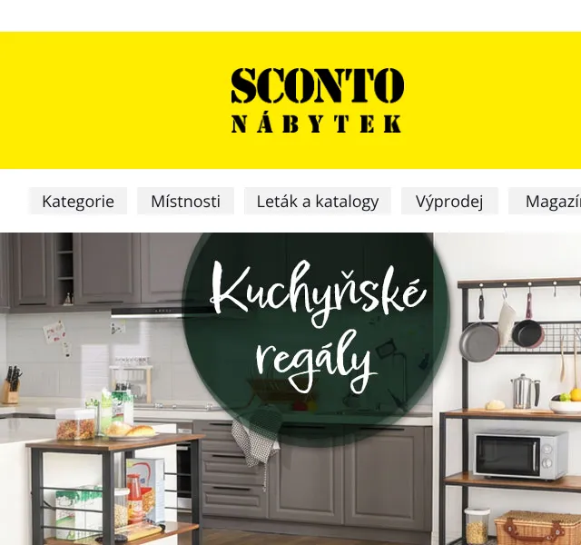 Sconto: Kuchyňské regály – září 2026