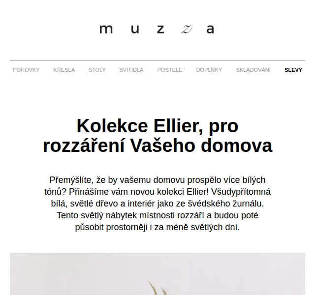 MUZZA: Kolekce Ellier – nový světlý nábytek – červen 2026 | Nuslet.cz