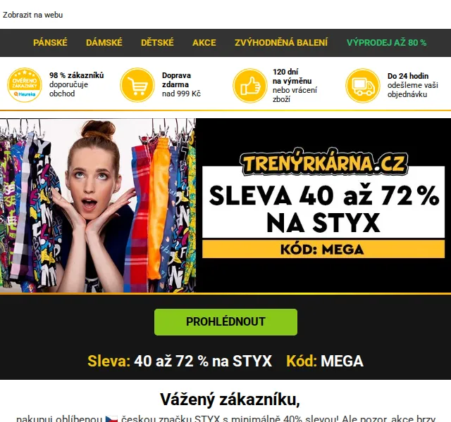 Trenýrkárna: Sleva 40 až 72 % na značku STYX – červen 2026 | Nuslet.cz