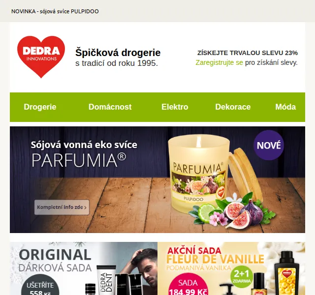 Novinky DEDRA INNOVATIONS: sójová svíce PULPIDOO – červen 2026 | Nuslet.cz