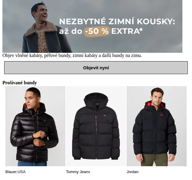 ABOUT YOU: Až -50 % extra na zimní bundy – prosinec 2026 | Nuslet.cz