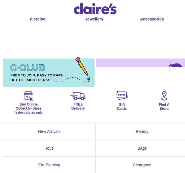Claire's: Doprava zdarma na vše – červenec 2026 | Nuslet.cz