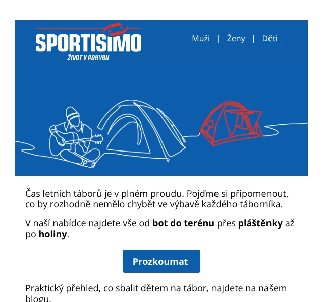 Sportisimo.cz: Vybavení na tábor – červen 2026 | Nuslet