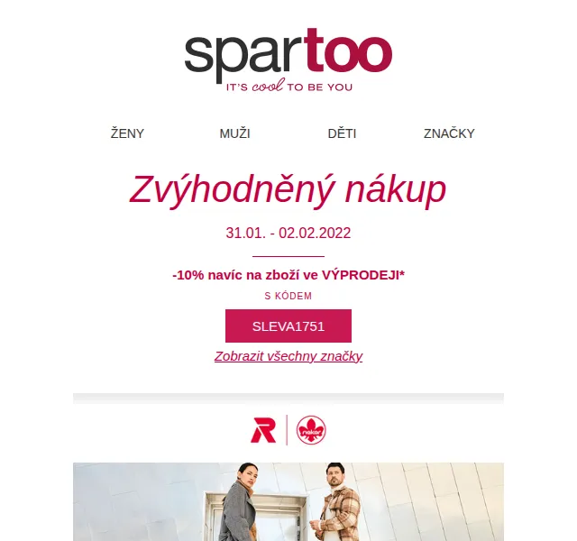 Spartoo: Až -60 % + navíc 10 % sleva na Rieker, Melissa – červen 2026 | Nuslet.cz