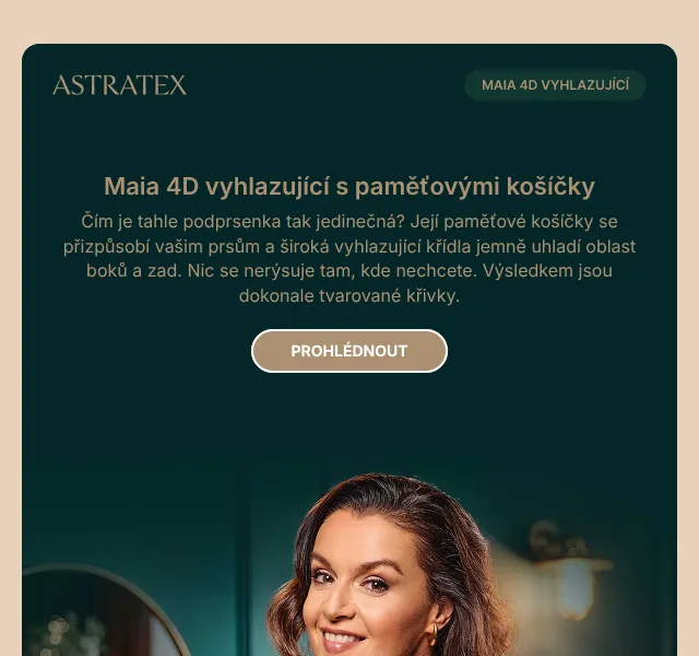 Astratex: Podprsenka Maia 4D vyhlazující – září 2026