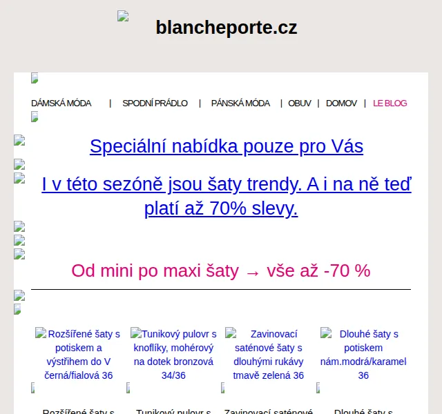 Blancheporte: Šaty až -70 % – červen 2026 | Nuslet.cz
