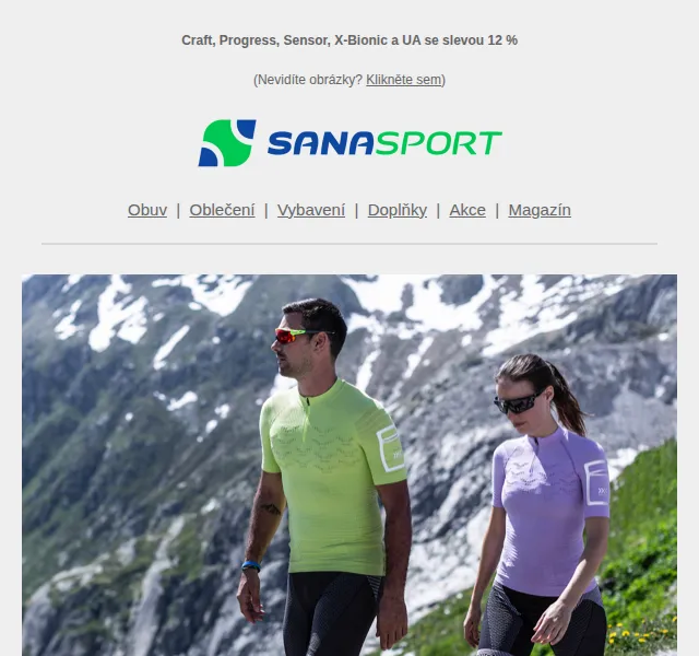 Sanasport: Sleva 12 % na funkční prádlo Craft, UA, Progress – červenec 2026 | Nuslet.cz