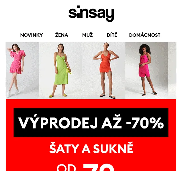 Sinsay: Šaty až -70% – červen 2026 | Nuslet.cz