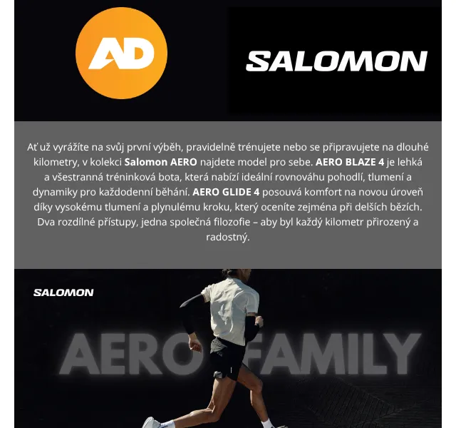 AD Sport: Salomon AERO běžecké boty – září 2026