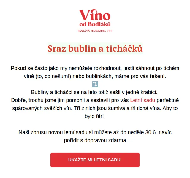 Jitka za Víno od Bodláků: Letní sada 6 vín s dopravou zdarma – červenec 2026 | Nuslet.cz