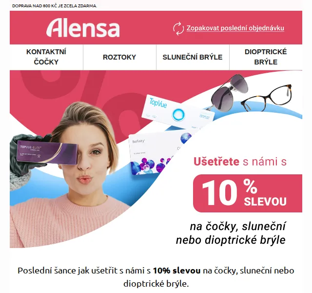 ALENSA: 10% sleva na čočky a brýle – červen 2026 | Nuslet.cz