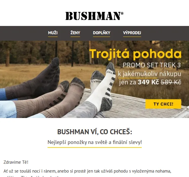 BUSHMAN: Sleva až 70 % na zimní výprodej – březen 2026 | Nuslet.cz
