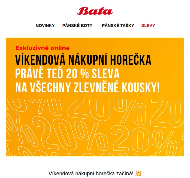 Baťa: až -20 % na zlevněné kousky – červen 2026 | Nuslet.cz