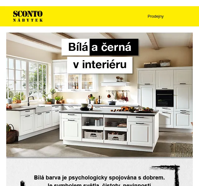 Sconto: Bílá a černá v interiéru – červen 2026 | Nuslet.cz