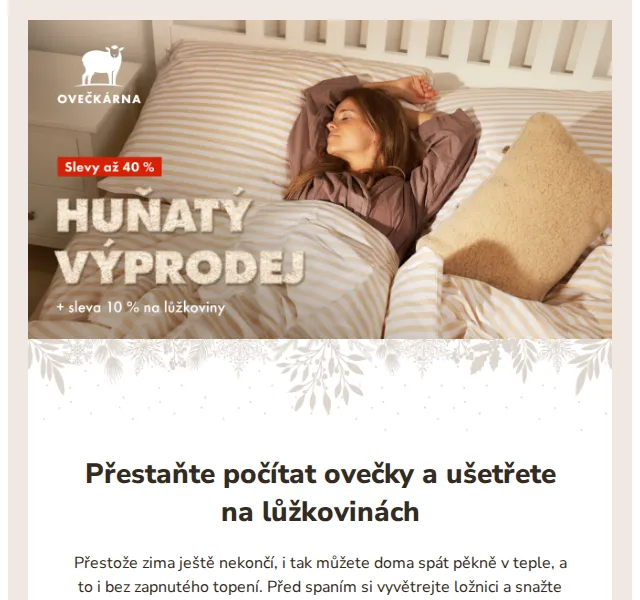 Ovečkárna: Extra 10% na lůžkoviny – červenec 2026 | Nuslet.cz
