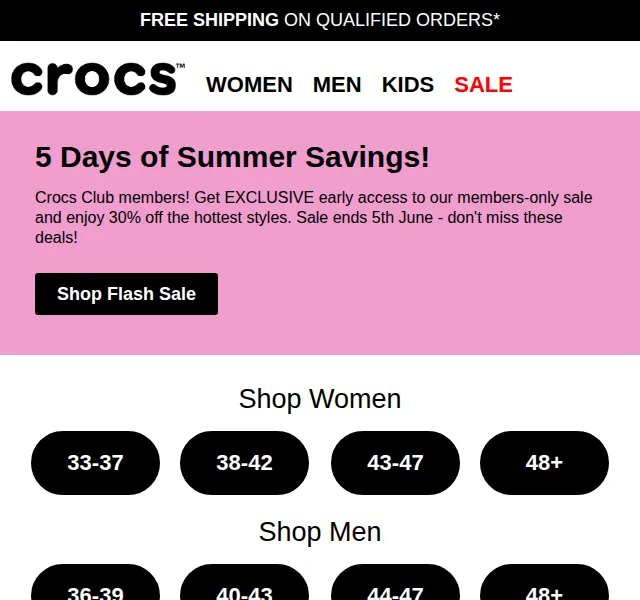 Crocs: Členové Crocs Clubu mají 30% slevu – červenec 2026 | Nuslet.cz