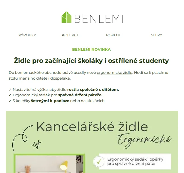 Michal z rodiny Benlemi: Nové ergonomické židle – červenec 2026 | Nuslet.cz