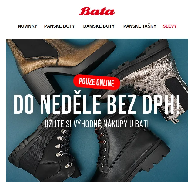 Baťa: Vše bez DPH (17,36%) – červen 2026 | Nuslet.cz